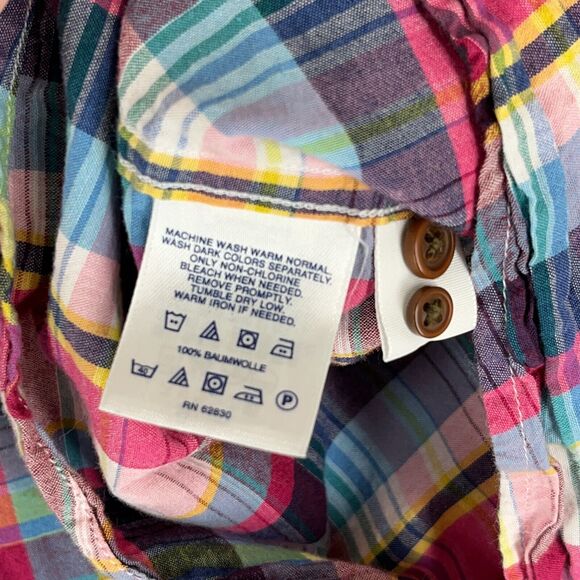 Lands End Shirt Extra Large Mens Business Casual Traditional Short Sleeve Plaid - Picture 5 of 9